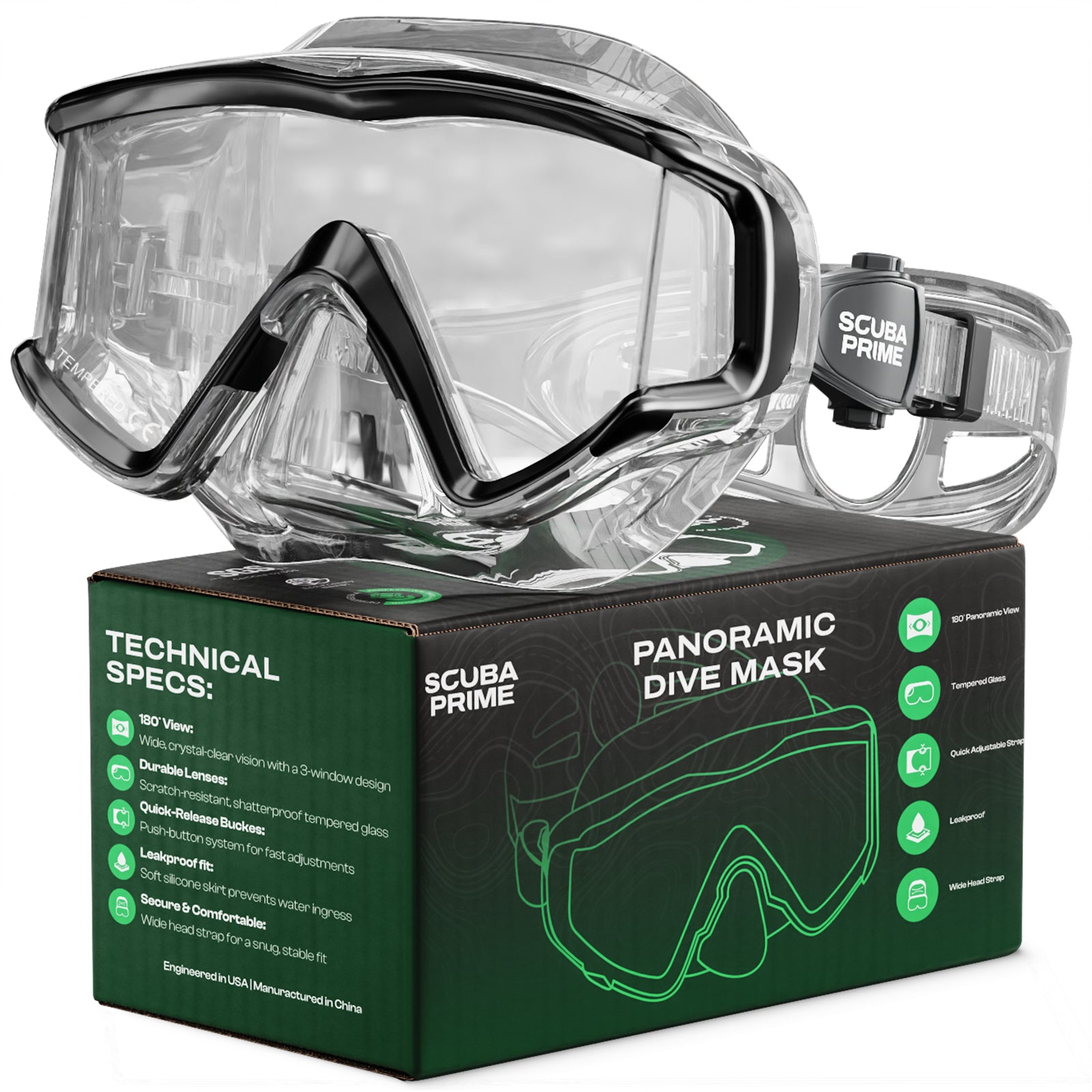Scuba Prime Pano 3 Scuba Diving Mask Tempered Glass 180 Panoramic scuba-prime-pano-3-scuba-diving-mask-tempered-glass-180-panoramic
